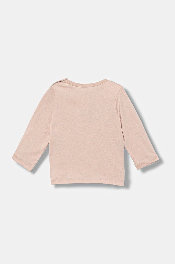 Бебешка памучна блуза с дълъг ръкав United Colors of Benetton 3ATNA106L.W.seasonal розов AW25
