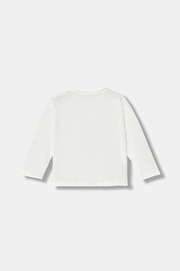 Pamučna majica dugih rukava za bebe United Colors of Benetton 3ATNA106R.W.Seasonal bijela AW25