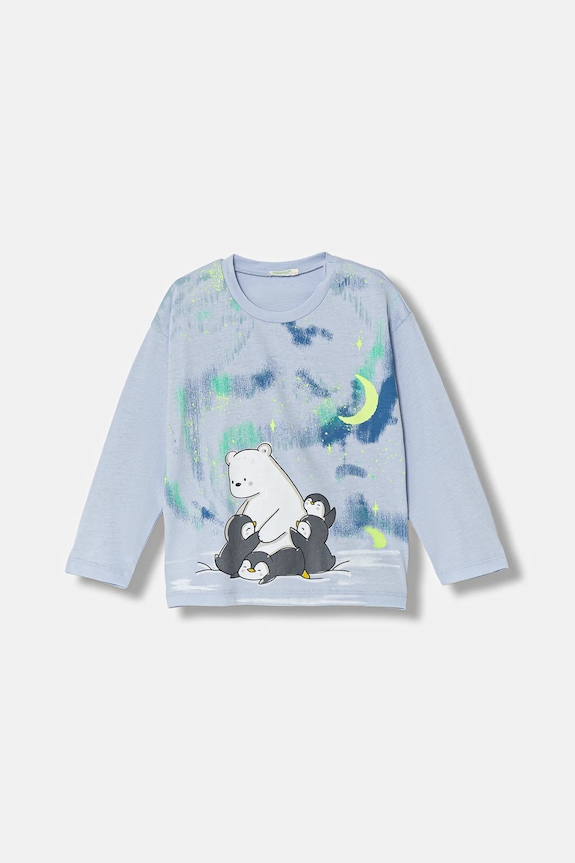United Colors of Benetton longsleeve in cotone noenati prodotto per bambini blu 3ATNA106R.W.Seasonal