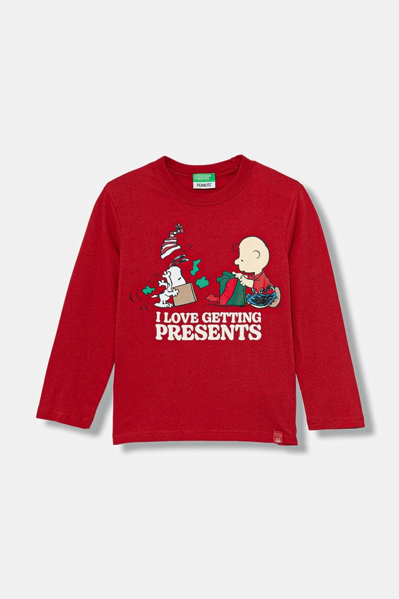 Detská bavlnená košeľa s dlhým rukávom United Colors of Benetton bavlna červená 3ATNC10RK.G.Seasonal