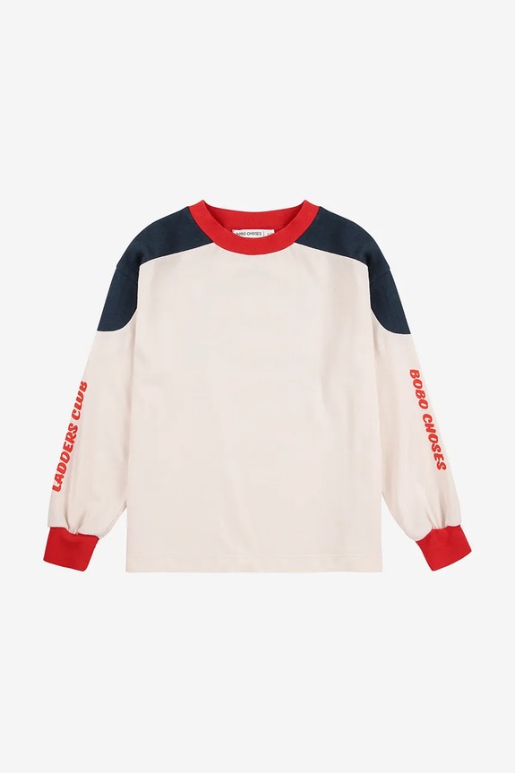 Дитячий бавовняний лонгслів Bobo Choses Snake 225BC002 білий AW25