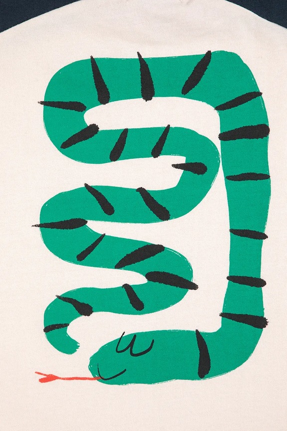 Дитячий бавовняний лонгслів Bobo Choses Snake білий 225BC002