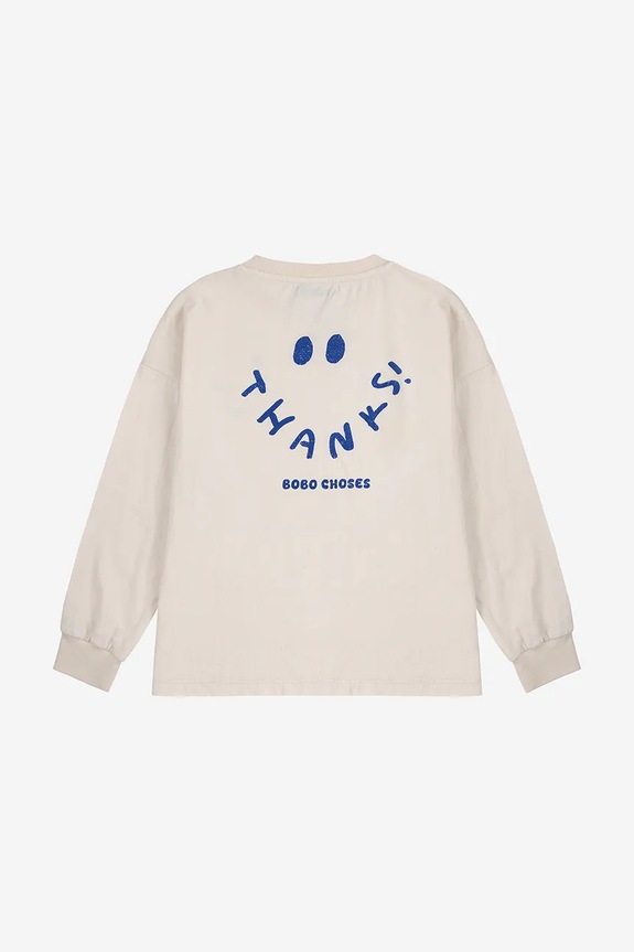 Chłopiec Bobo Choses longsleeve bawełniany dziecięcy Thanks 225FC001 beżowy