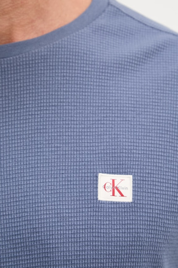 Calvin Klein Jeans tričko s dlouhým rukávem pánské s bavlnou LV040EM217 modrá