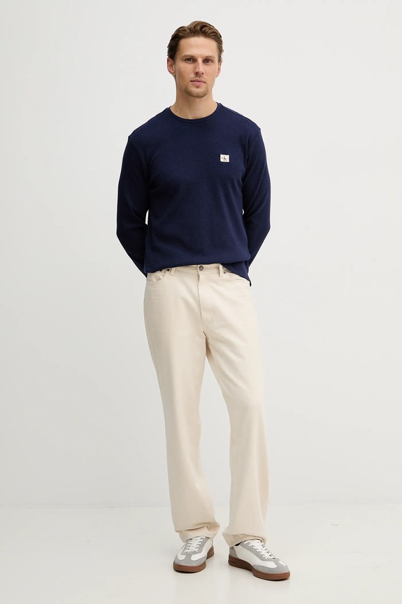 Calvin Klein Jeans longsleeve męski z bawełną LV040EM217 granatowy SS26