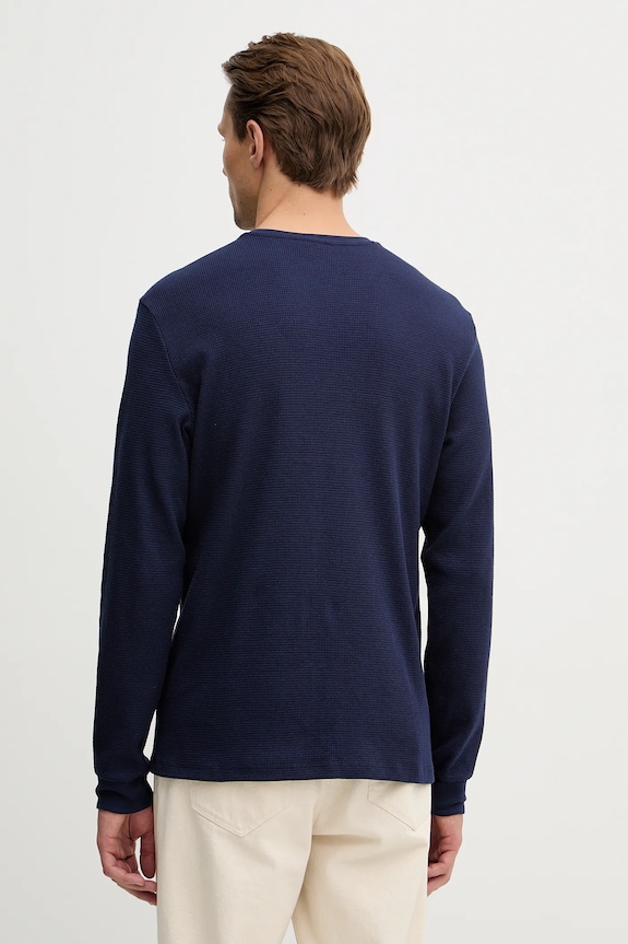 Odzież Calvin Klein Jeans longsleeve męski z bawełną LV040EM217 granatowy