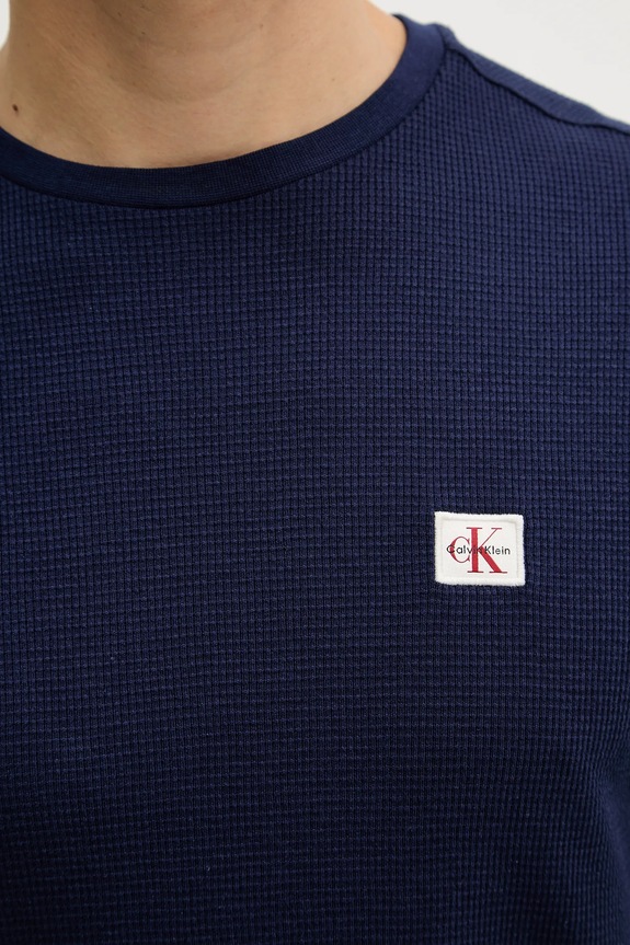 Calvin Klein Jeans longsleeve męski z bawełną LV040EM217 granatowy