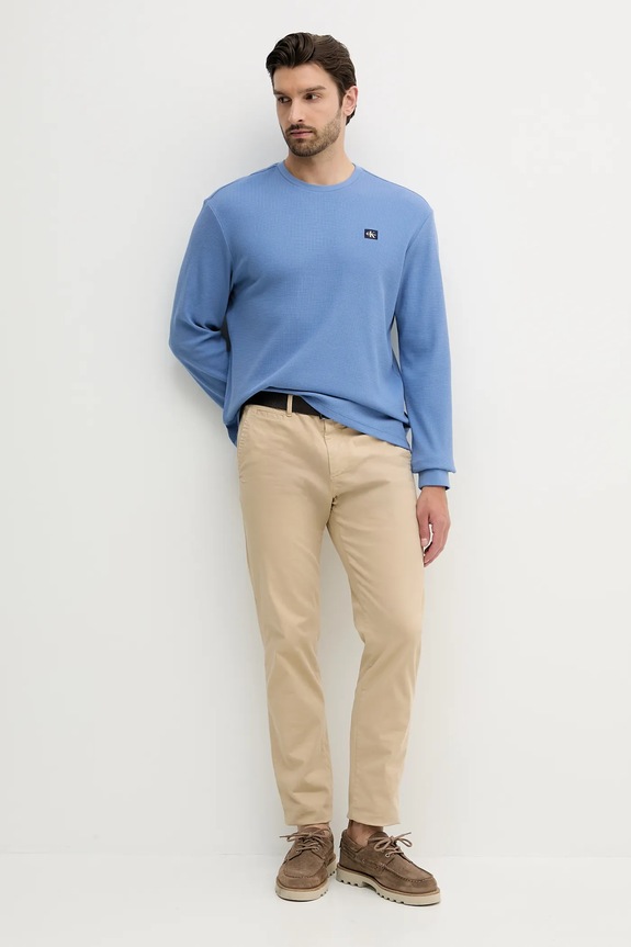 Calvin Klein Jeans longsleeve męski z bawełną LV040EM217 niebieski SS26
