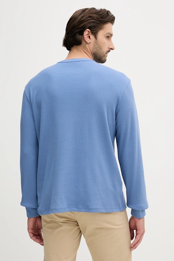 Odzież Calvin Klein Jeans longsleeve męski z bawełną LV040EM217 niebieski