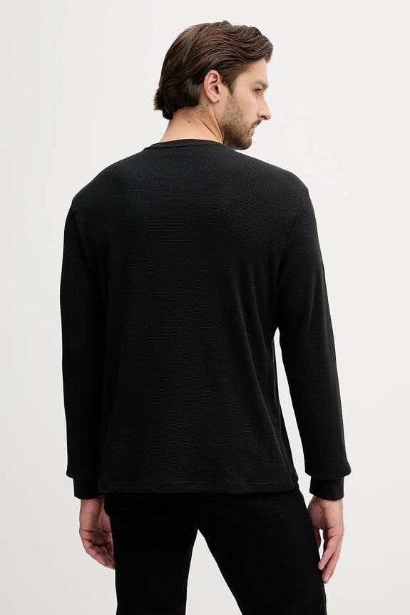 Odzież Calvin Klein Jeans longsleeve męski z bawełną LV040EM217 czarny