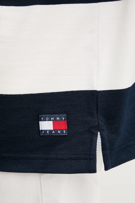 Pamučna majica dugih rukava Tommy Jeans DM0DM22074 mornarsko plava
