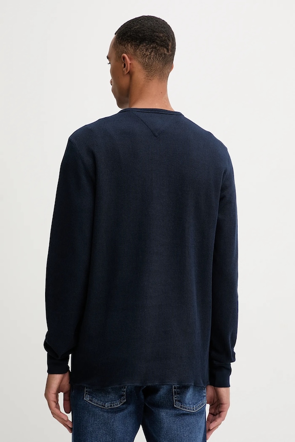 Odzież Tommy Jeans longsleeve bawełniany DM0DM21812 granatowy