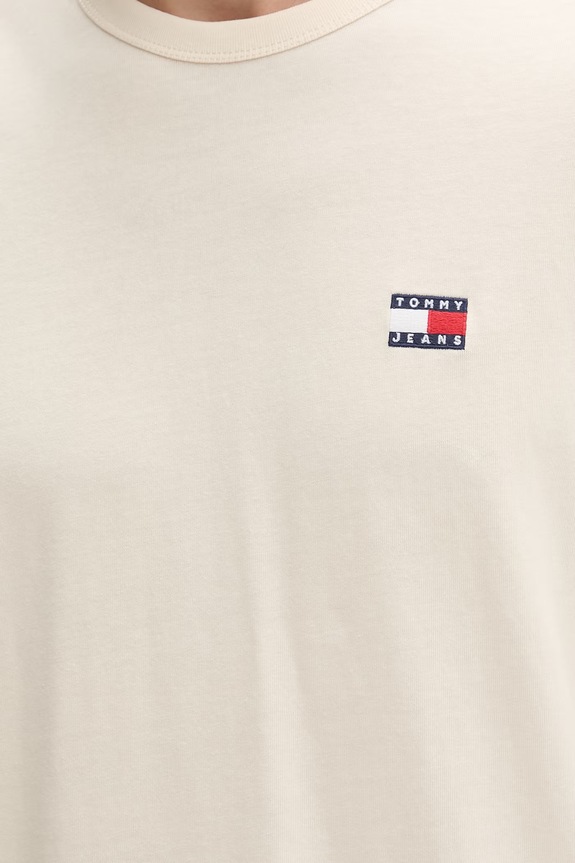 Tommy Jeans longsleeve męski bawełniany DM0DM21974 beżowy