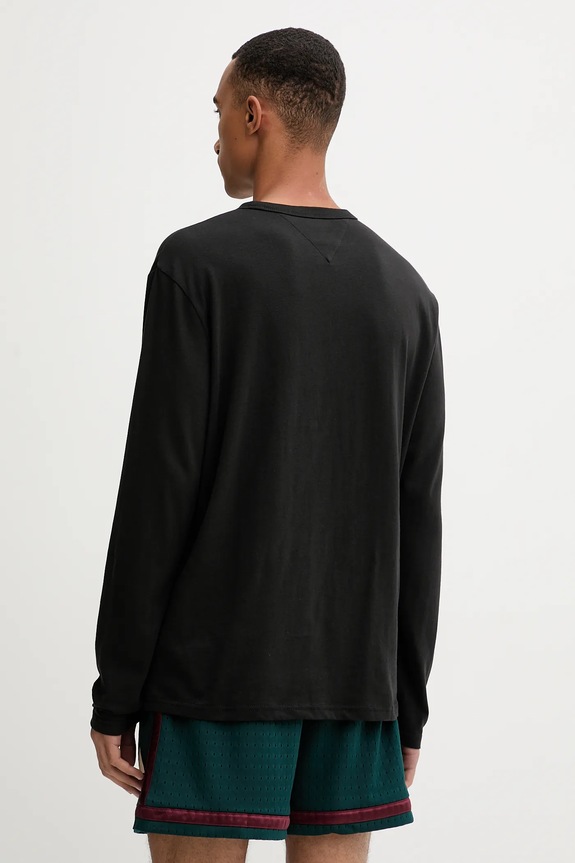 Odzież Tommy Jeans longsleeve bawełniany DM0DM21974 czarny