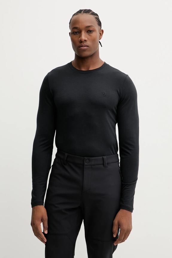 Fjallraven sportos hosszú ujjú Abisko sima fekete F87194.550