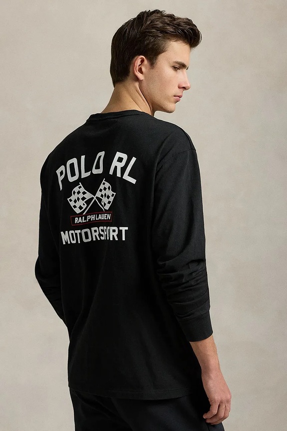 Polo Ralph Lauren cotton longsleeve top Lscnclsm2 Long Sleeve 710972612 black AW25