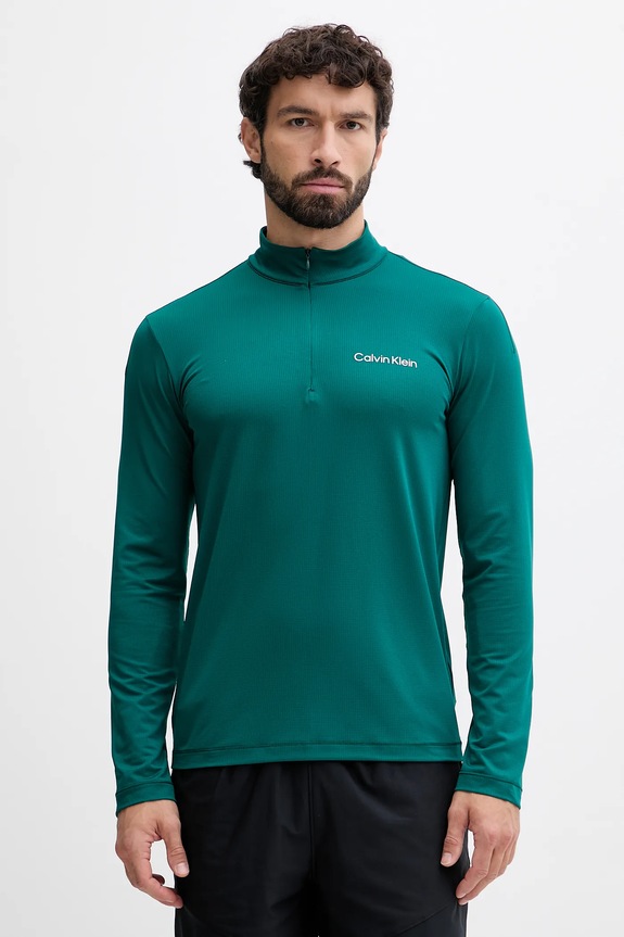 Tréningové tričko s dlhým rukávom Calvin Klein Performance slim tyrkysová LVGMF5W303