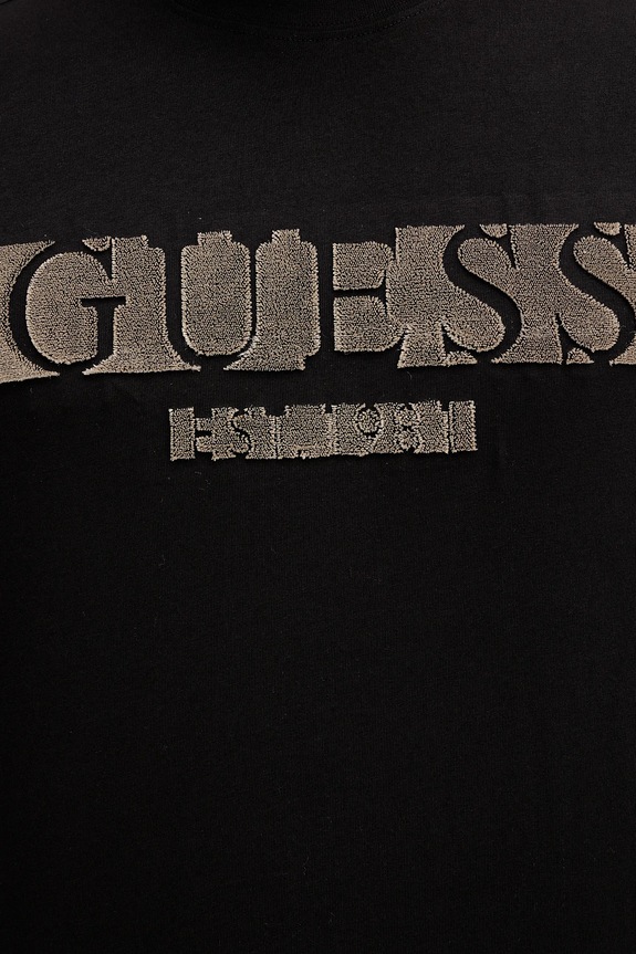 Βαμβακερή μπλούζα με μακριά μανίκια Guess M5BI10.K8FQ4 μαύρο
