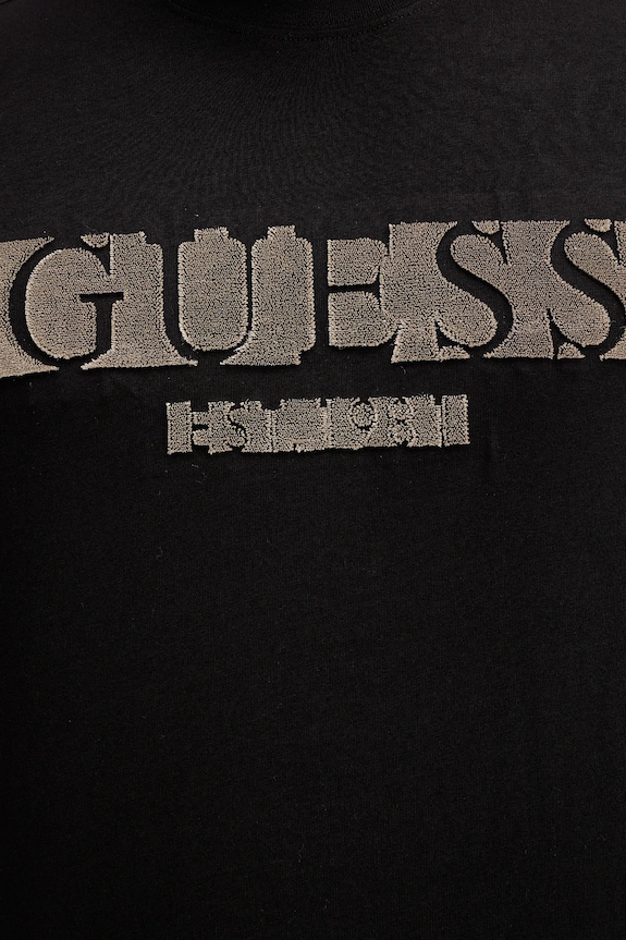 Βαμβακερή μπλούζα με μακριά μανίκια Guess M5BI10.K8FQ4 μαύρο