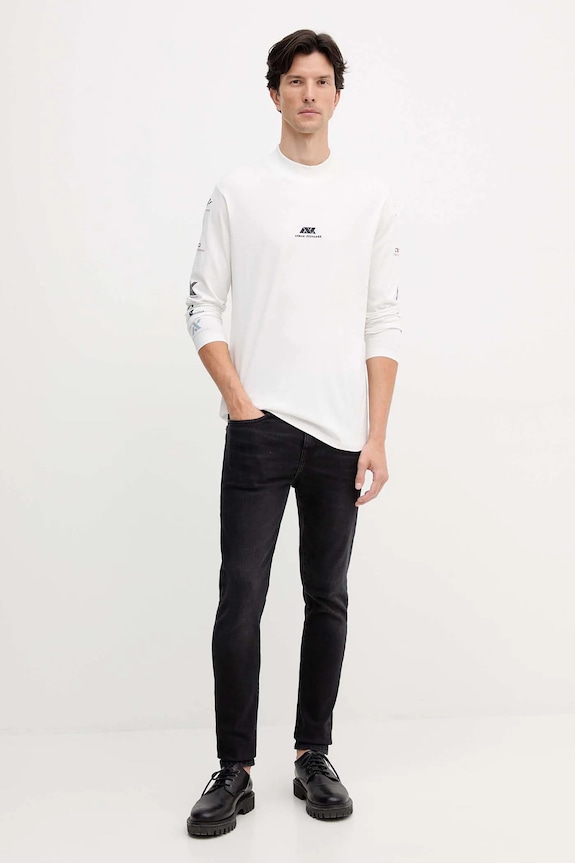 Bavlnené tričko s dlhým rukávom Armani Exchange XM001434.AF10362 biela AW25