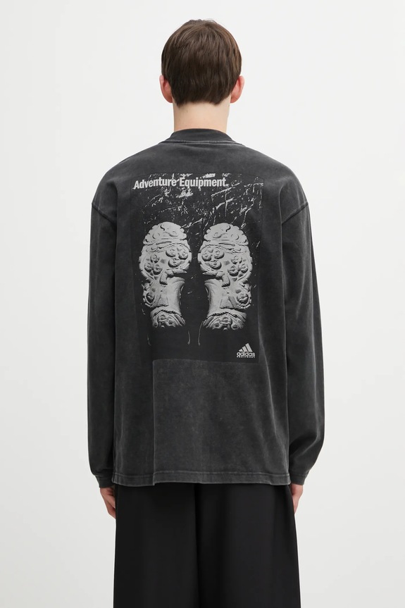 Clothing adidas Originals cotton longsleeve top EQT Graphic Tee JX1588 black
