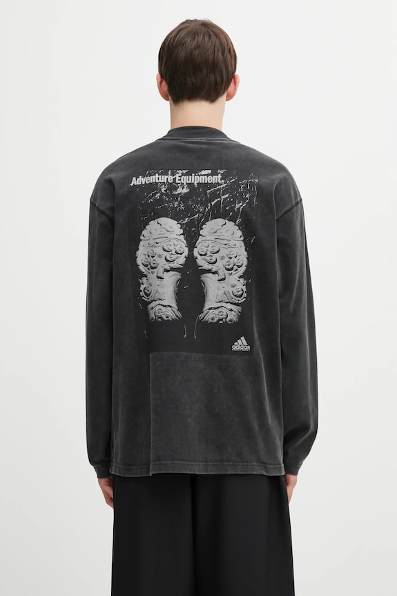 Clothing adidas Originals cotton longsleeve top EQT Graphic Tee JX1588 black