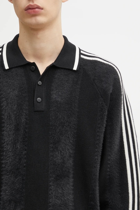 Пуловер с вълна adidas Originals Knitted Jersey черен JX3835