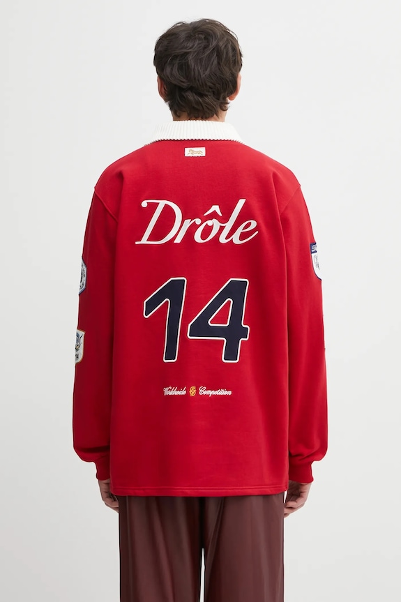 Одяг Бавовняний лонгслів Drôle de Monsieur Le Polo Racing I.PL158.CO127 червоний