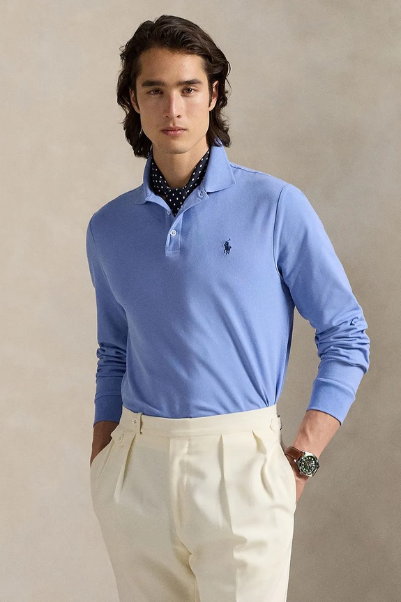 Μακρυμάνικο Polo Ralph Lauren κανονικό μπλε 710955081