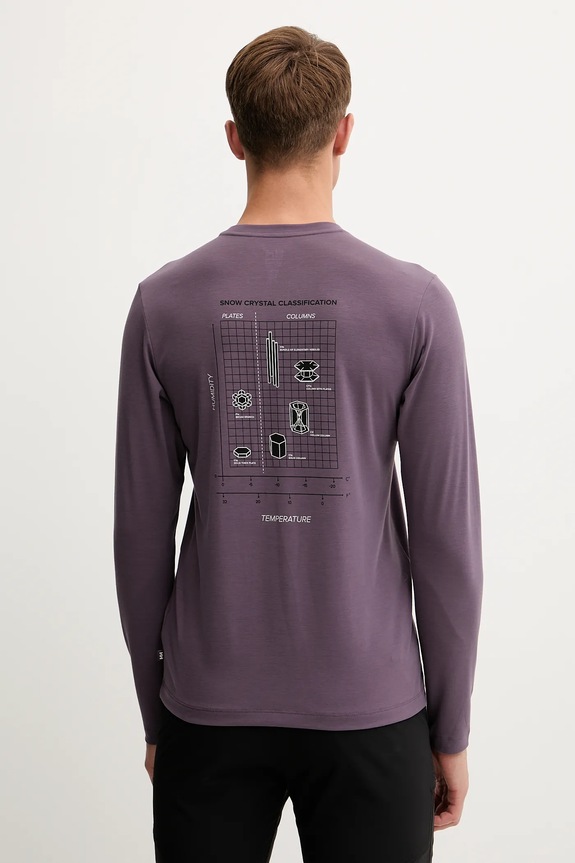 Helly Hansen longsleeve sportowy SKOG z elastanem fioletowy 63407