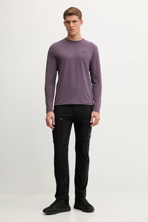 Helly Hansen longsleeve sportowy SKOG 63407 fioletowy AW25