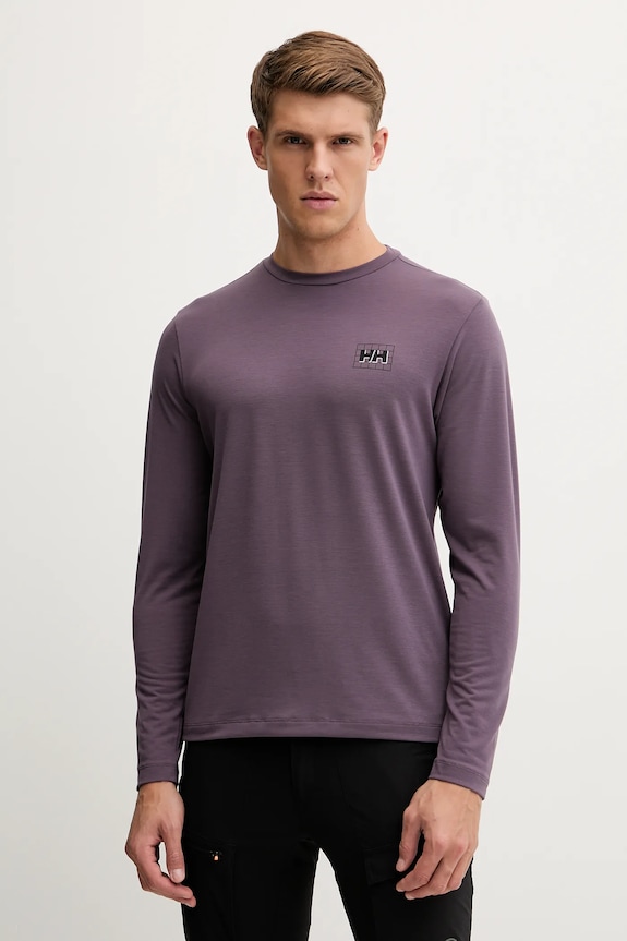 Odzież Helly Hansen longsleeve sportowy SKOG 63407 fioletowy