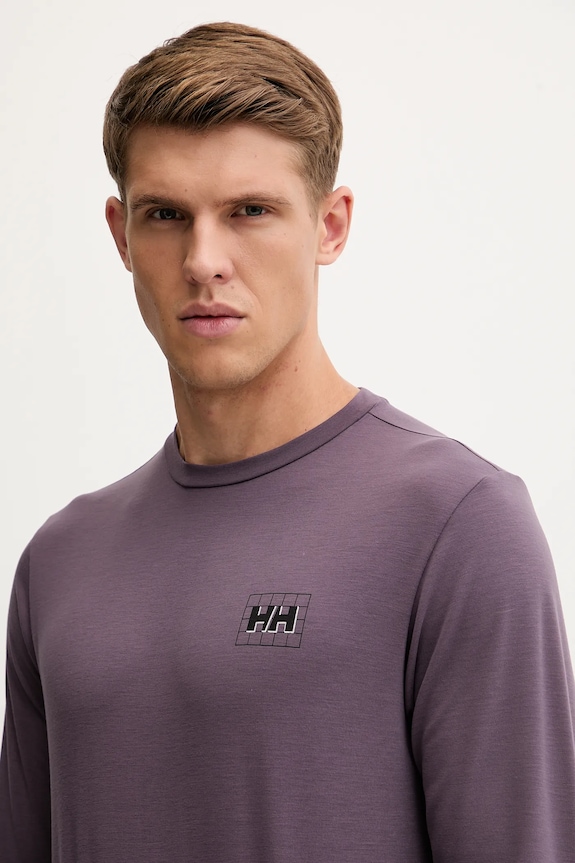 Helly Hansen longsleeve sportowy SKOG fioletowy 63407