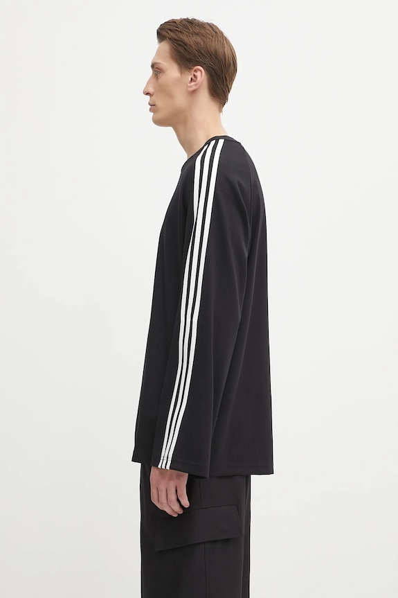 Y-3 wool blend longsleeve top Wire Long Sleeve 3-Stripes JW7351 black AW25