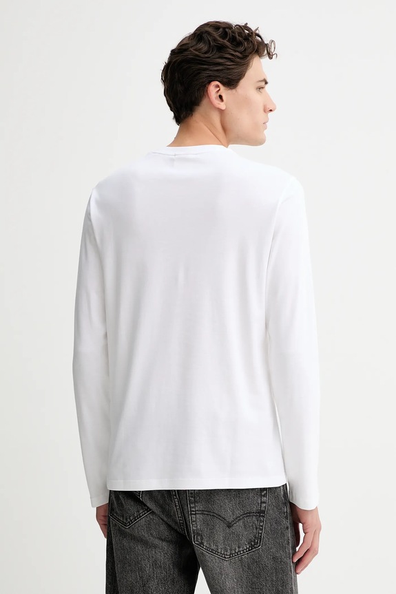 Ρούχα Βαμβακερή μπλούζα με μακριά μανίκια Calvin Klein LV04LD227G λευκό