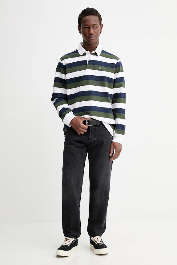Bavlnené tričko s dlhým rukávom Levi's A4845.0034 zelená AW25
