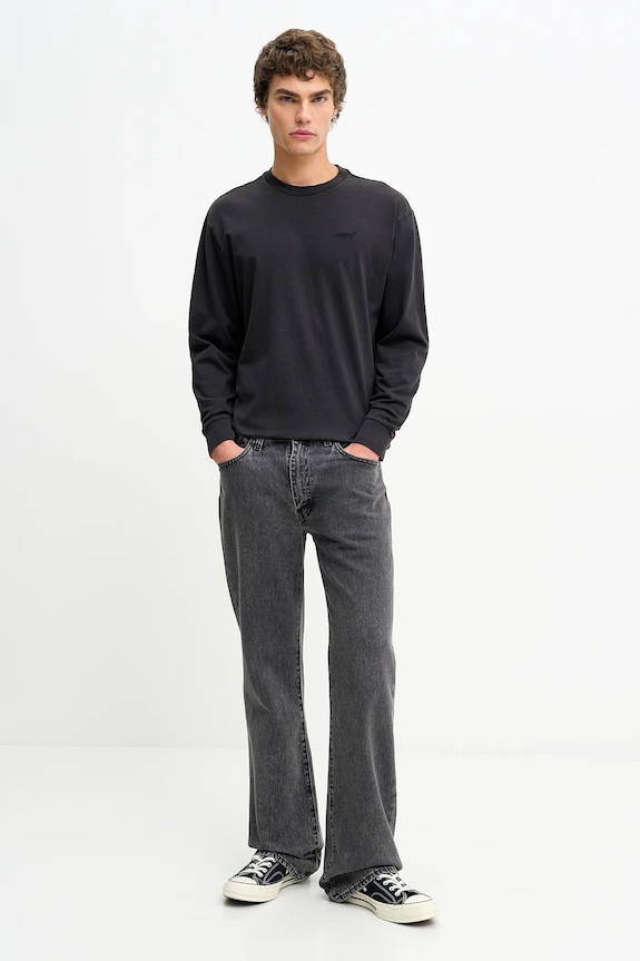 Bavlnené tričko s dlhým rukávom Levi's A6887.0032 čierna AW25