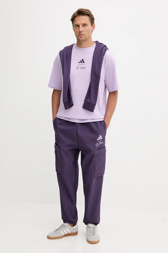 Tričko s dlouhým rukávem adidas x Mercedes fialová JX8812