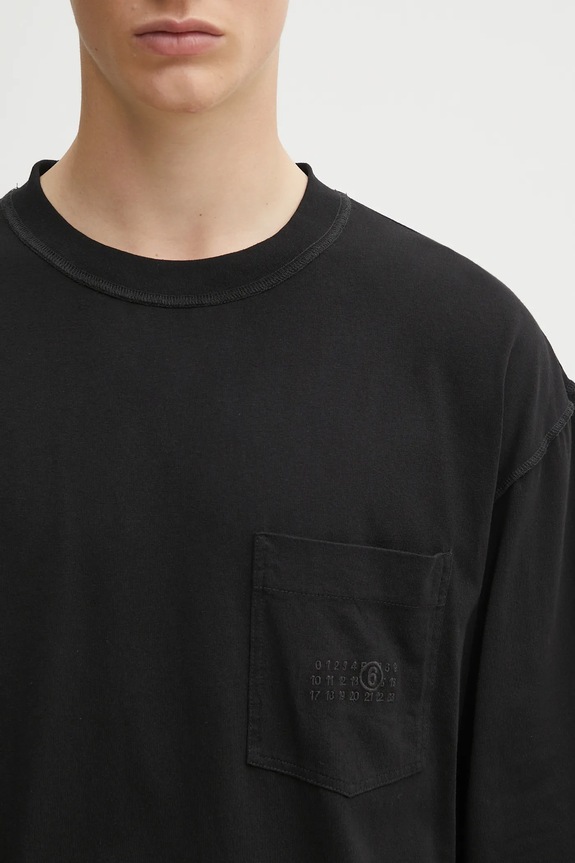 MM6 Maison Margiela longsleeve bawełniany czarny SH0NH0016.M20050.900