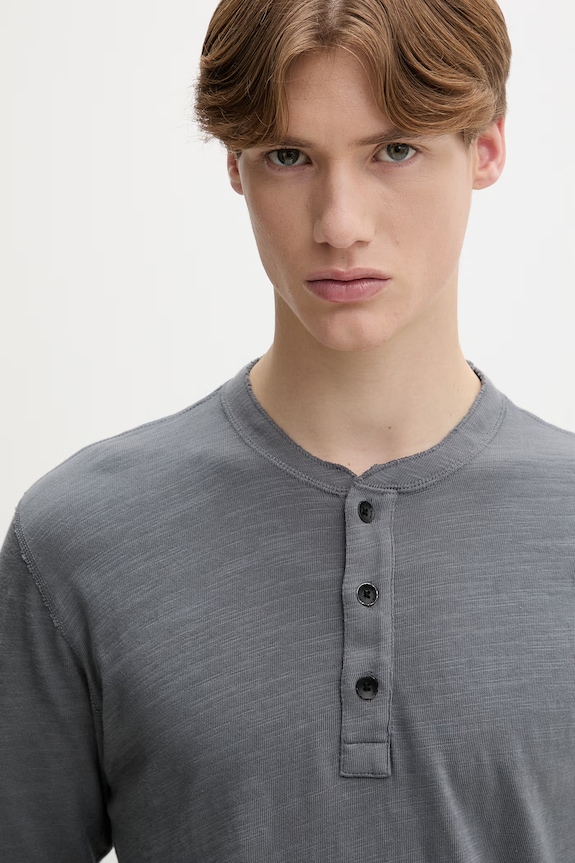 rag & bone longsleeve męski bawełniany szary RF2925FT2FM