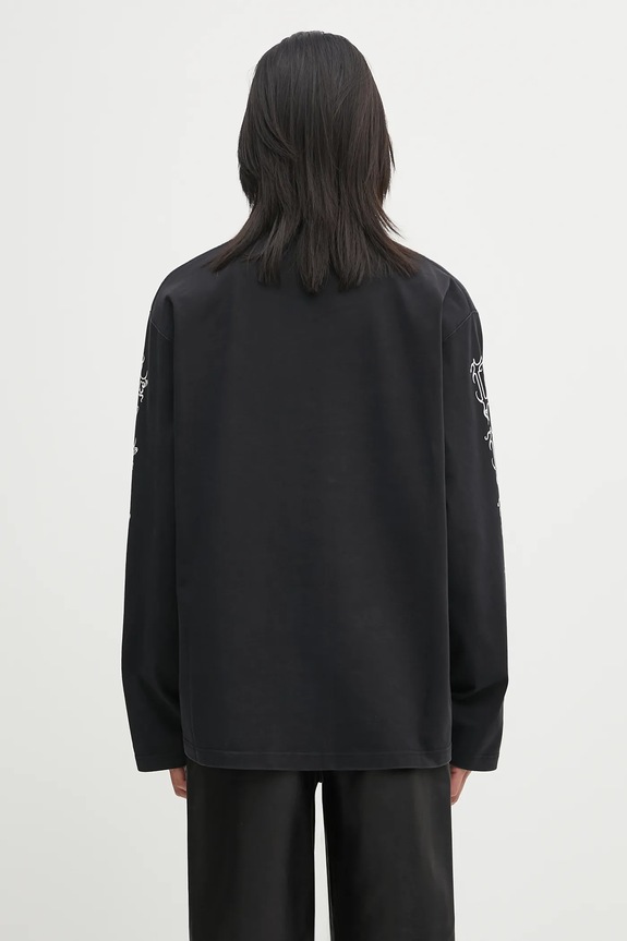Oblečenie Bavlnené tričko s dlhým rukávom VETEMENTS Cof Logo Longsleeve UCF76LS100B čierna