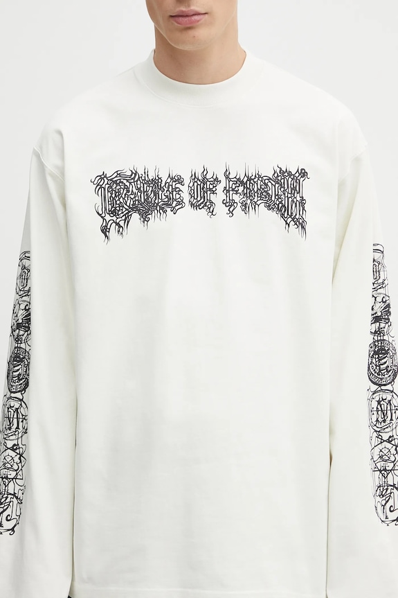 VETEMENTS top a maniche lunghe in cotone Cof Double Logo Longsleeve beige UCF76LS250I