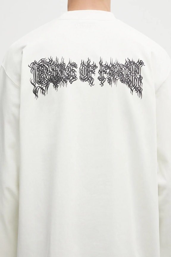 VETEMENTS top a maniche lunghe in cotone Cof Double Logo Longsleeve UCF76LS250I beige