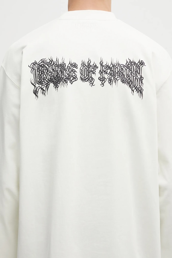 VETEMENTS top a maniche lunghe in cotone Cof Double Logo Longsleeve UCF76LS250I beige