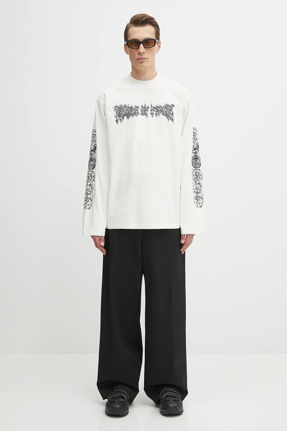 VETEMENTS top a maniche lunghe in cotone Cof Double Logo Longsleeve UCF76LS250I