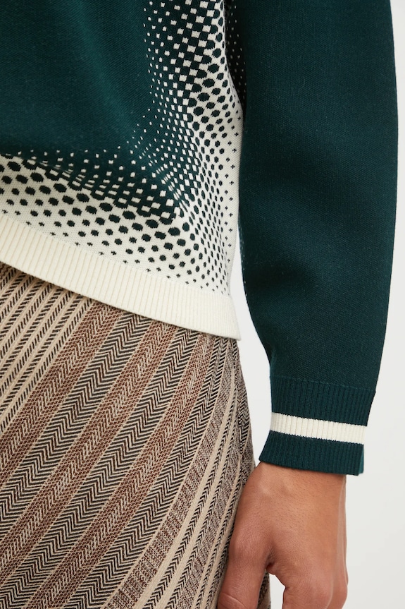 Filling Pieces Knit Shirt Rugby sweter z wiskozą męski 422571500243 zielony