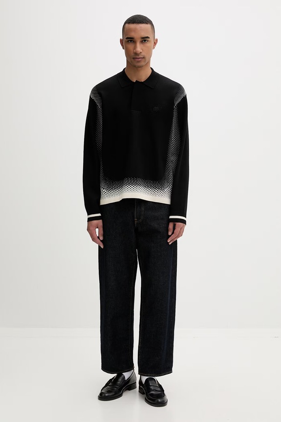 Filling Pieces pulover bărbați cu vâscoză Knit Shirt Rugby 422571500243 negru AW25