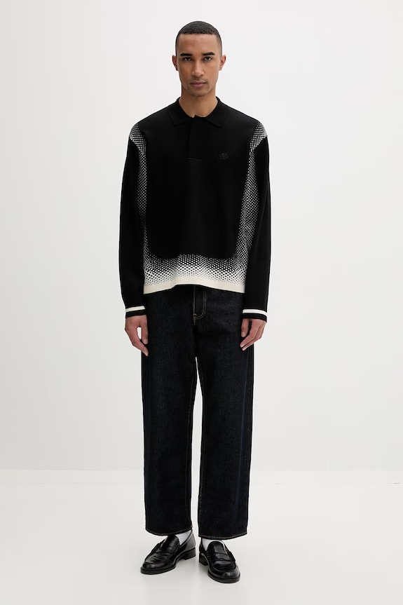 Filling Pieces pulover bărbați cu vâscoză Knit Shirt Rugby 422571500243 negru AW25