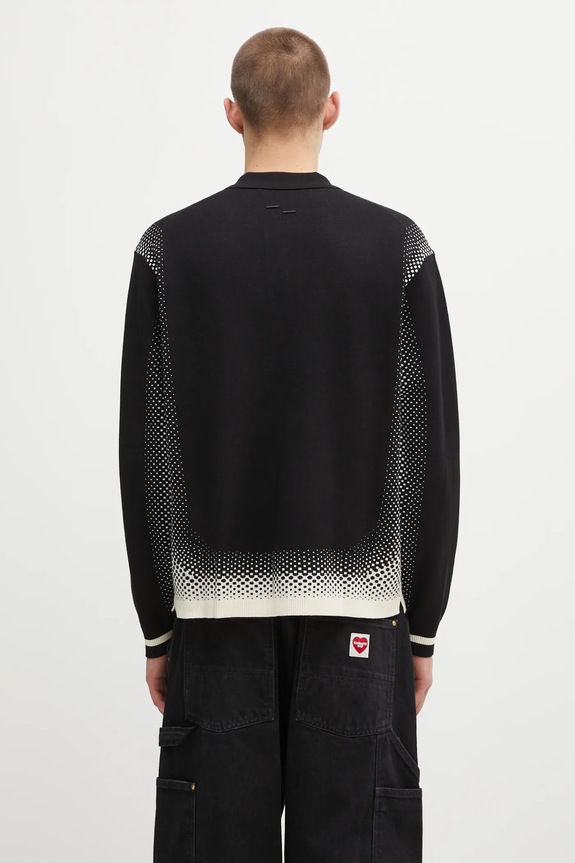 Odzież Filling Pieces Knit Shirt Rugby sweter z wiskozą męski 422571500243 czarny