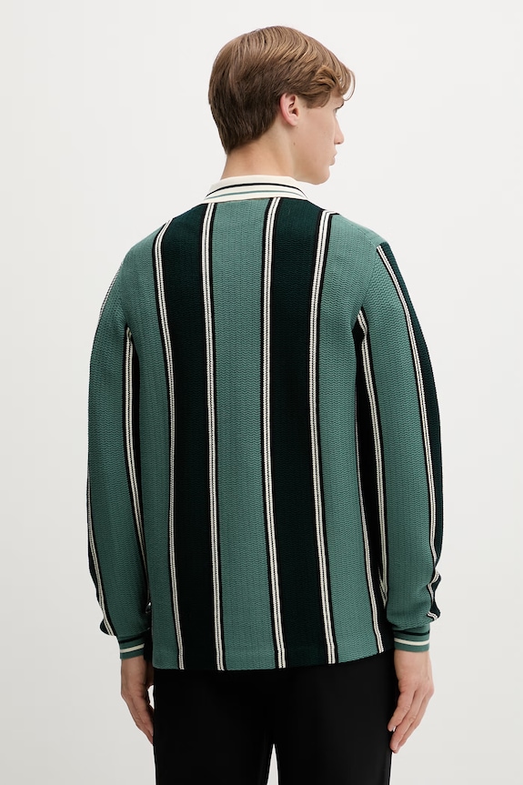 Odzież Filling Pieces sweter męski z wiskozy Knit Football Jersey 422574500148 zielony